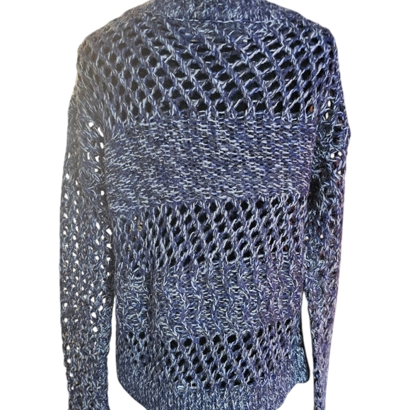 RD Style Research and Design Loose Knit Blue and White Sweater Size Small - Picture 3 of 4